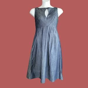 Denim Keyhole Sleeveless Midi Dress by Salt, Size L